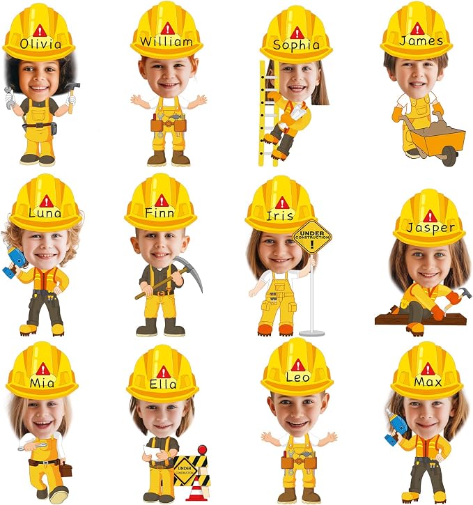 60pcs Construct Theme Cutouts Construction Helmet Bulletin Board Decorations by partygreeting