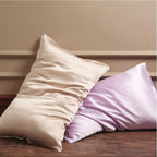 Beige Silk Pillow Cases with Zipper Made in USA, Real Silk Pillowcase - Image 4