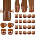BALEINE 24 Pack Silicone Chair Leg Floor Protectors, Stool Leg Protectors Cap, Non-Slip Chair Leg Caps for Hardwood Floors (Brown, X-Large, 24 Pack)