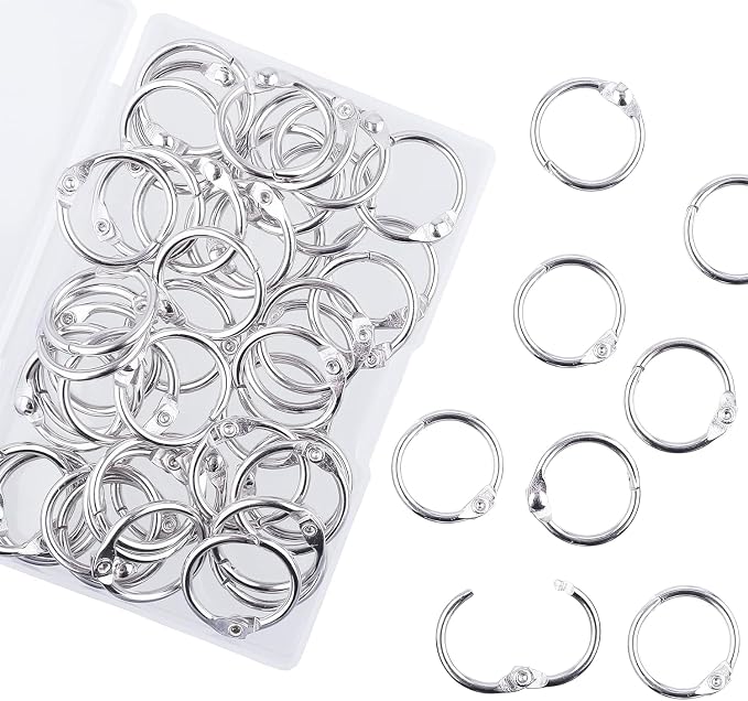 AKONEGE 0.75 Inch Loose Leaf Binder Rings, Small Office Book Rings, Nickel by AKONEGE
