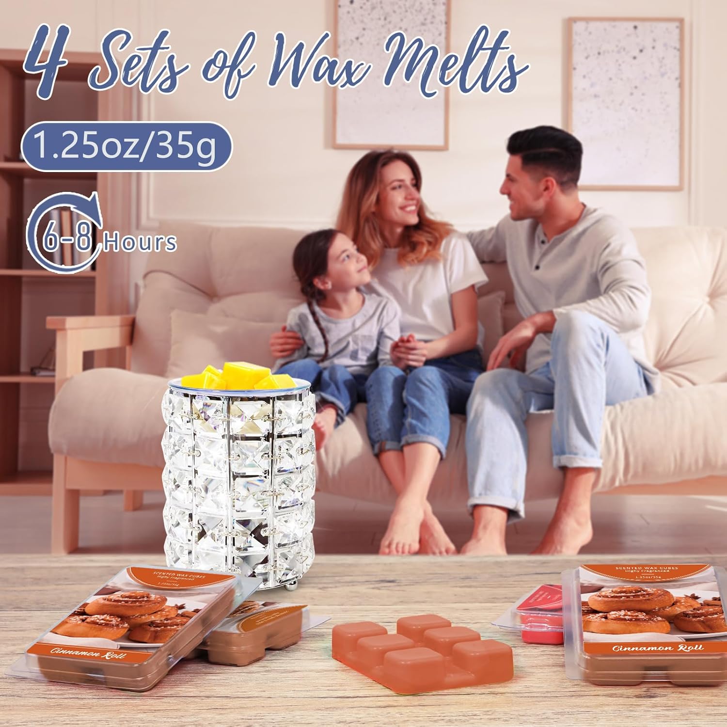 SCENTORINI Wax Melts, Fall Wax Melts, Pack of 4, Cinnamon Roll Scent, for Candle Making and Home Fragrance