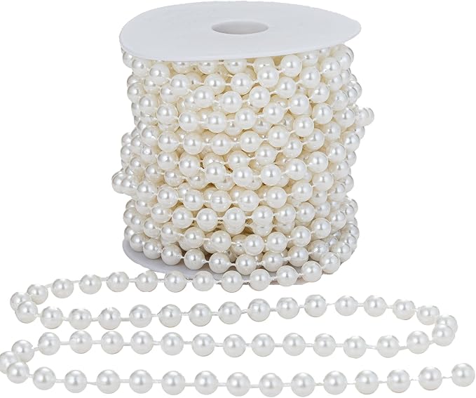 8mm Crafts Faux Pearl Beads Garland Pearl Bead Roll Strand of Pearls to - Image 2