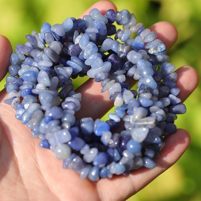 200 Pcs Crystal Chip Beads for Jewelry Making 5-8mm Blue Aventurine | Natural - Image 6