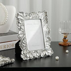 Cuspin 4x6 Picture Frame Silver, Vintage Ornate Palm Leaves Textured - Image 4