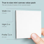AUREUO Mini Magnetic Canvas Panel 3x3 Inch / 24 Pack - Image 2