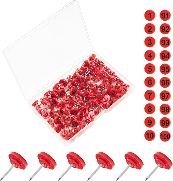 ELANE 100 Pcs Thumb Tacks for Wall Hangings, Flat Thumb Tacks and Push Pins by ELANE
