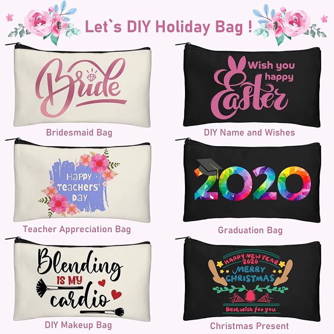 Legigo Blank Canvas Bag Zipper Pouch Makeup Bags Bulk - Image 4