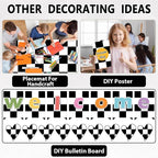Black White Checkered Bulletin Board Paper Roll Black Plaid Bulletin Board - Image 5