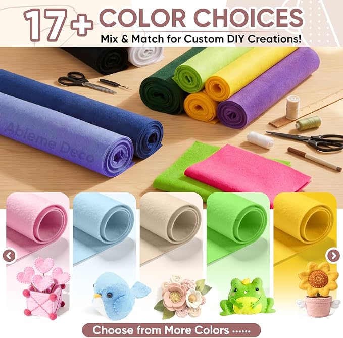 Soft Felt Fabric Sheet 18" x 36", 1.6mm Acrylic Craft Felt, Light Blue | Soft - Image 7