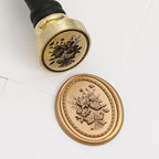 UNIQOOO 3D Relief Wax Seal Stamp, Vintage Frame Bouquet Botanical Brass Head by UNIQOOO