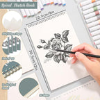 12 Pack Sketch Book, 9 x 12 Inch Sketchbook, 68lb/100gsm Top Spiral Bound - Image 2