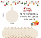 50PCS Unfinished Wood kit with Holes, Wooden Circles - Image 2