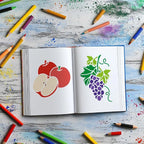 2pcs 11.69"x8.27" Fruit Wall Stencil Templates, Lemon Grape DIY Home Decor - Image 5