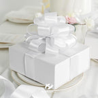 HUIHUANG White Satin Wired Ribbon 1-1/2 inch White Double-Faced Satin Wire - Image 5