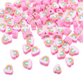 100pcs Pink Rainbow Polymer Clay Spacer Beads by LUBINGSHINE
