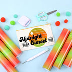 Tintnut Orange Green Gradient Heat Transfer Vinyl, Ombre pattern PU HTV Sheets - Image 4