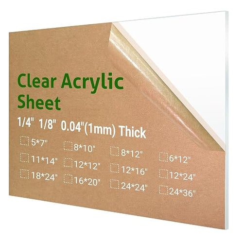1 Pieces 24 x 36” Clear Acrylic Sheet Plexiglass by CHENYAOAI