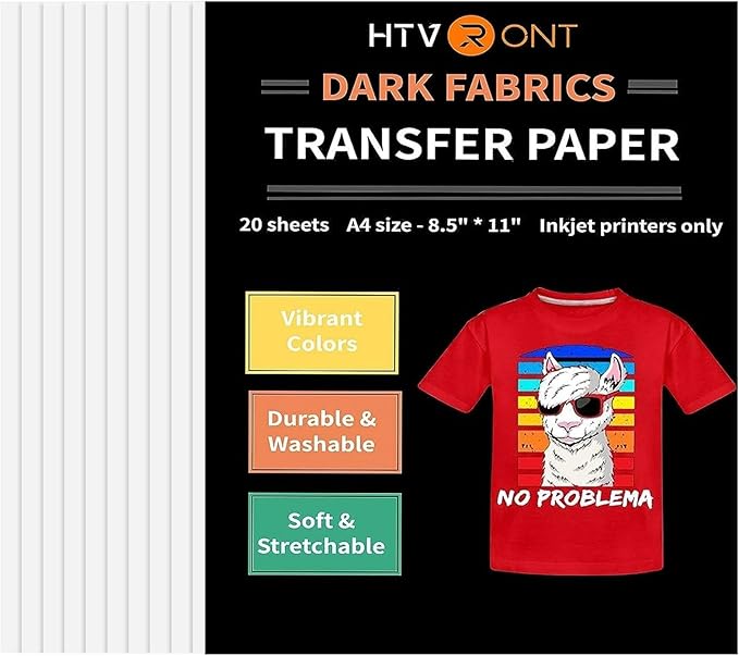 HTVRONT Heat Transfer Paper for T Shirts 20 Sheets, 8.5" X 11" Printable Heat by HTVRONT