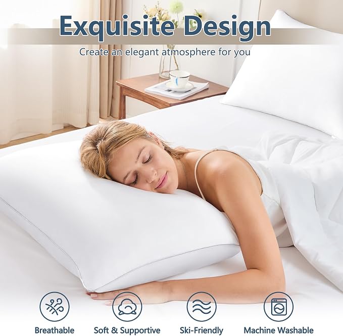 CozyLux Pillows King Size Set of 2, Hotel Quality Bed Pillows - Image 2