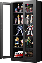 PEUKC Display Cabinet with Glass Doors, 71 Inches Metal Display Case with 4 - Image 3