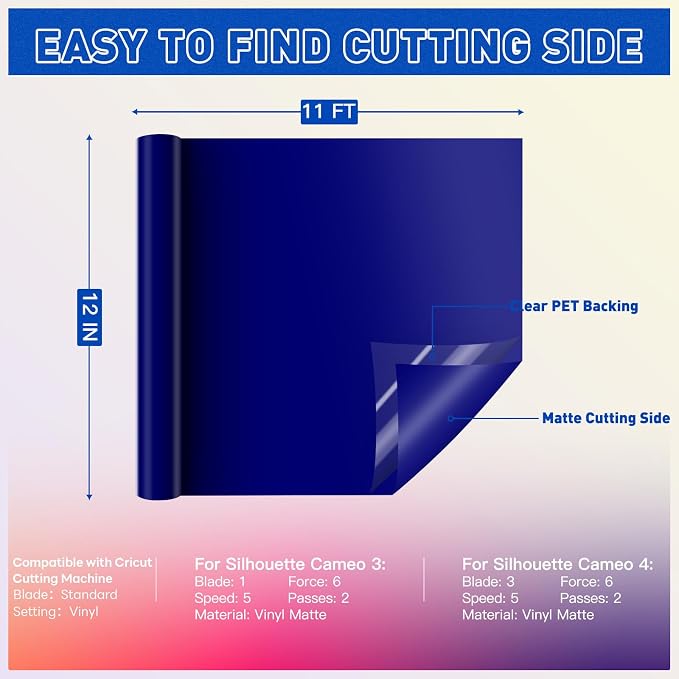 HTVRONT Blue Permanent Vinyl, Silhouette, Scrapbooking, Die Cutters - Image 6