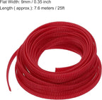 uxcell PET Expandable Sleeving 25ft 1/4" Red Cable Management Sleeve Cord - Image 3