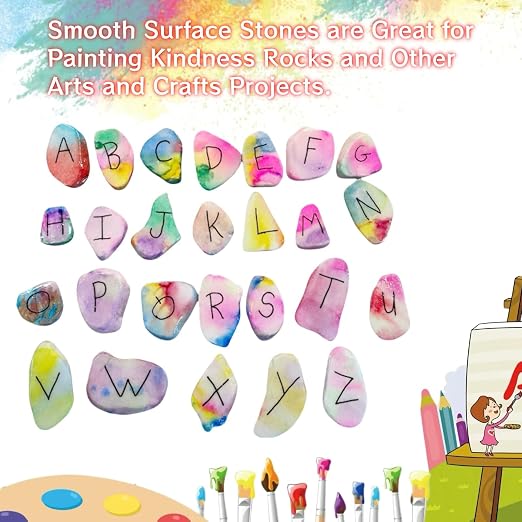 Lifetop 20PCS Smooth Painting Rocks, 1.2"-2.0" White, Flat Natural Irregular - Image 5