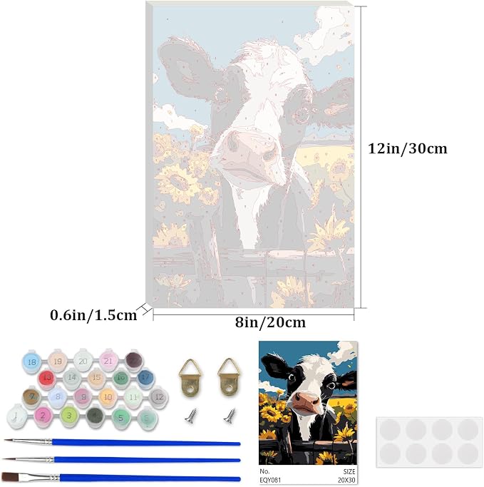 Lxmsja Cartoon Cow Paint by Numbers Kit - Image 4