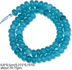 Songxi 5x8mm Natural Lake Blue Chalcedony Stone Rondelle Beads, Gemstone - Image 2