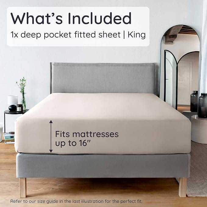 Bambaw 100% Viscose Derived from Bamboo Fitted Sheet King Size, Cooling King - Image 2