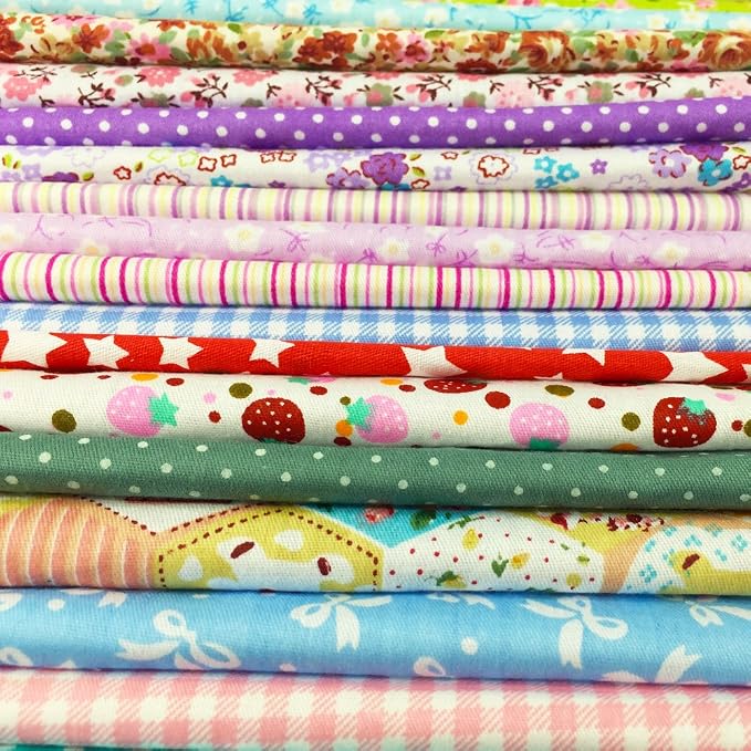 flic-flac 200pcs 4 x 4 inches Cotton Craft Fabric Bundle Squares Patchwork Lint - Image 3