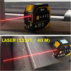4-in-1 Laser Tape Measure with Laser Level Crosshairs |130ft/40m Laser - Image 6