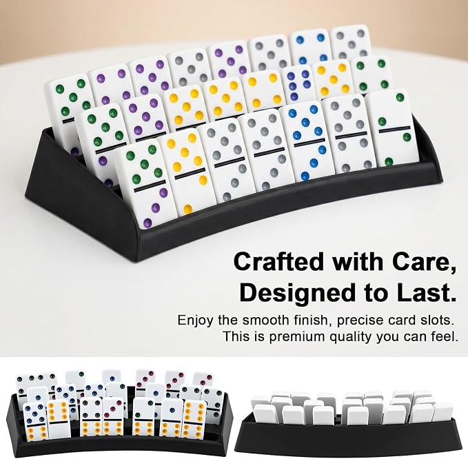 Soulchen Plastic Domino Holders Set of 4 Domino Racks Trays Stands Mexican - Image 3