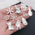 WOCRAFT 60pcs Bright Silver Christmas Bracelet Charms - Image 2