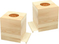 2-Pack Wooden Square Tissue Box Cover by Cregugua