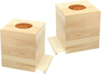 2-Pack Wooden Square Tissue Box Cover by Cregugua