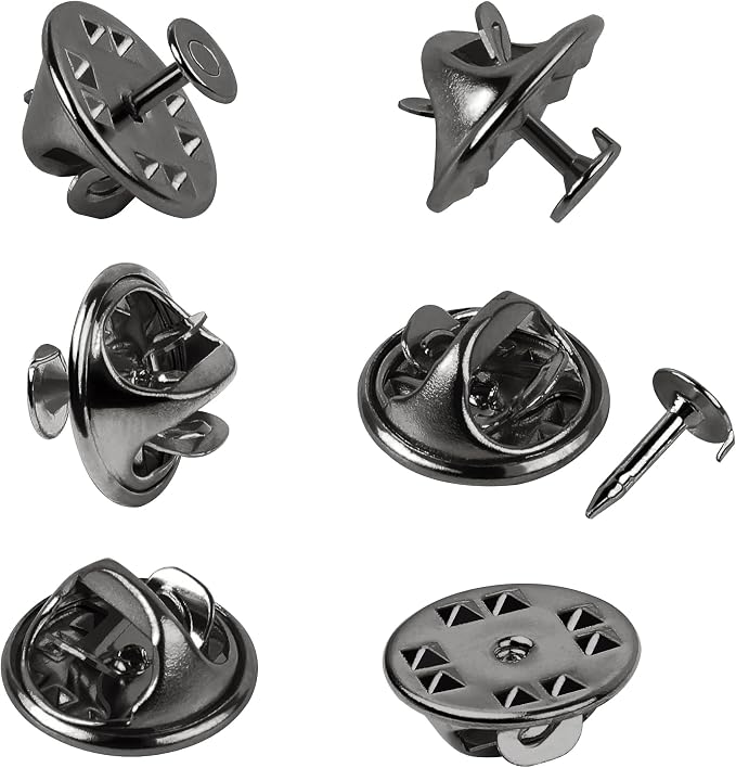 JANYUN 120 Pairs Black Butterfly Clutch Tie Tacks Blank Pin Clasp Back | Metal by JANYUN