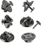 JANYUN 120 Pairs Black Butterfly Clutch Tie Tacks Blank Pin Clasp Back | Metal by JANYUN