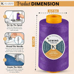 AK Trading 4-Pack Purple All Purpose Sewing Thread Cones of High Tensile - Image 2