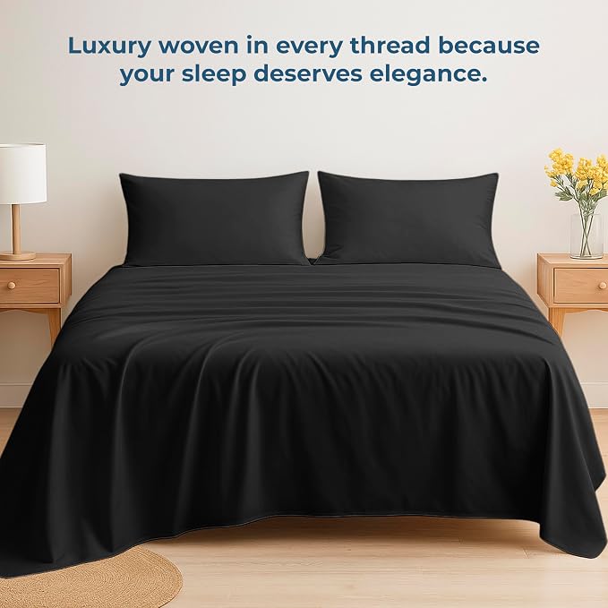 Royale Linens 100% Organic Cotton Queen Flat Sheet Only - Image 6