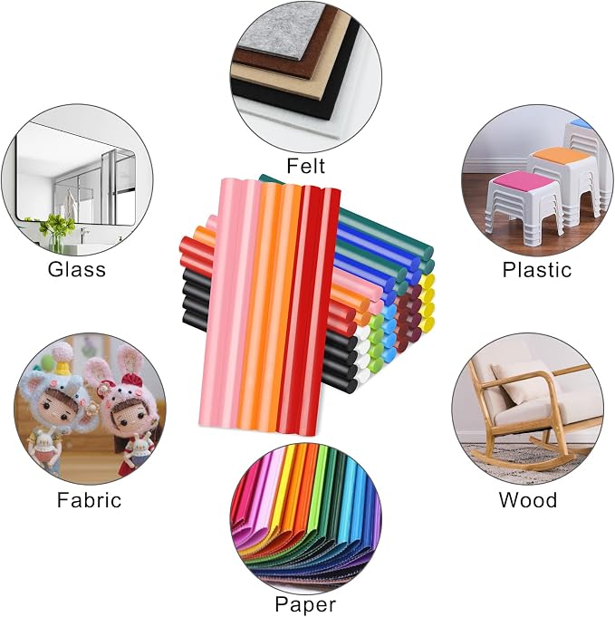 Manarty Colored Hot Glue Stick, Adhesive EVA Glue Sticks - Image 6