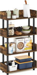 Furinno Turn-N-Tube 4-Tier Toolless Display Rack, Amber Pine/Black by Furinno-FitsYourSpaceFitsYourBudget