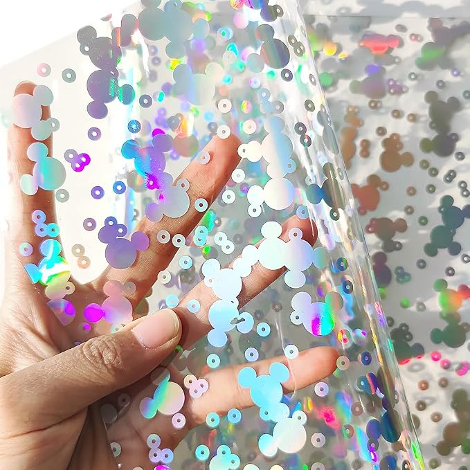 HYANG Transparent Mouse PVC Super Clear Holographic Vinyl Faux Leather Sheets 1 - Image 2