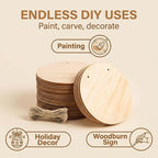 10 Pack Blank Unfinished Round Wood DIY Crafts Signs 2mm Basswood Sheets - Image 6