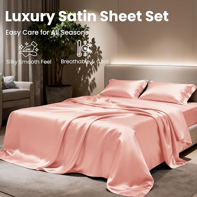 Love's cabin California King Satin Sheet Sets - Image 8