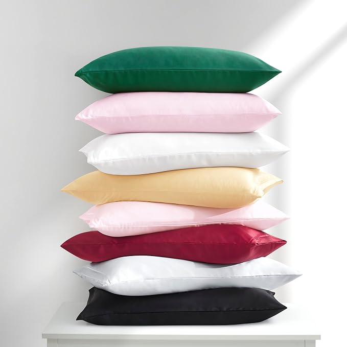 Satin Pillowcases with Zipper （20x36）, King Size Pillowcases Set of 2 - Image 8