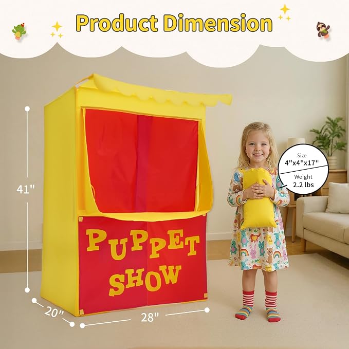Alvantor® Lemonade Stand Puppet Show Theater Pretend Playhouse Play Tent Kids - Image 2