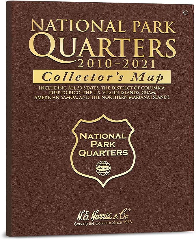 Whitman Coin Collector’s Board Traditional Coin Map US National Parks Quarter by Unknown
