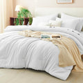 CozyLux Full Comforter Set White, 7 Pieces Bed in a Bag Soft Bedding Comforter by CozyLux