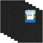 HANSILK 6 Pack Black Canvas for Painting 12x16 Inch, 100% Cotton Pre-Primed by HANSILK